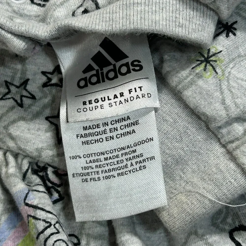 Adidas Baby Girls Jumpsuit 24M Gray Graphic Long Sleeve Cotton Romper